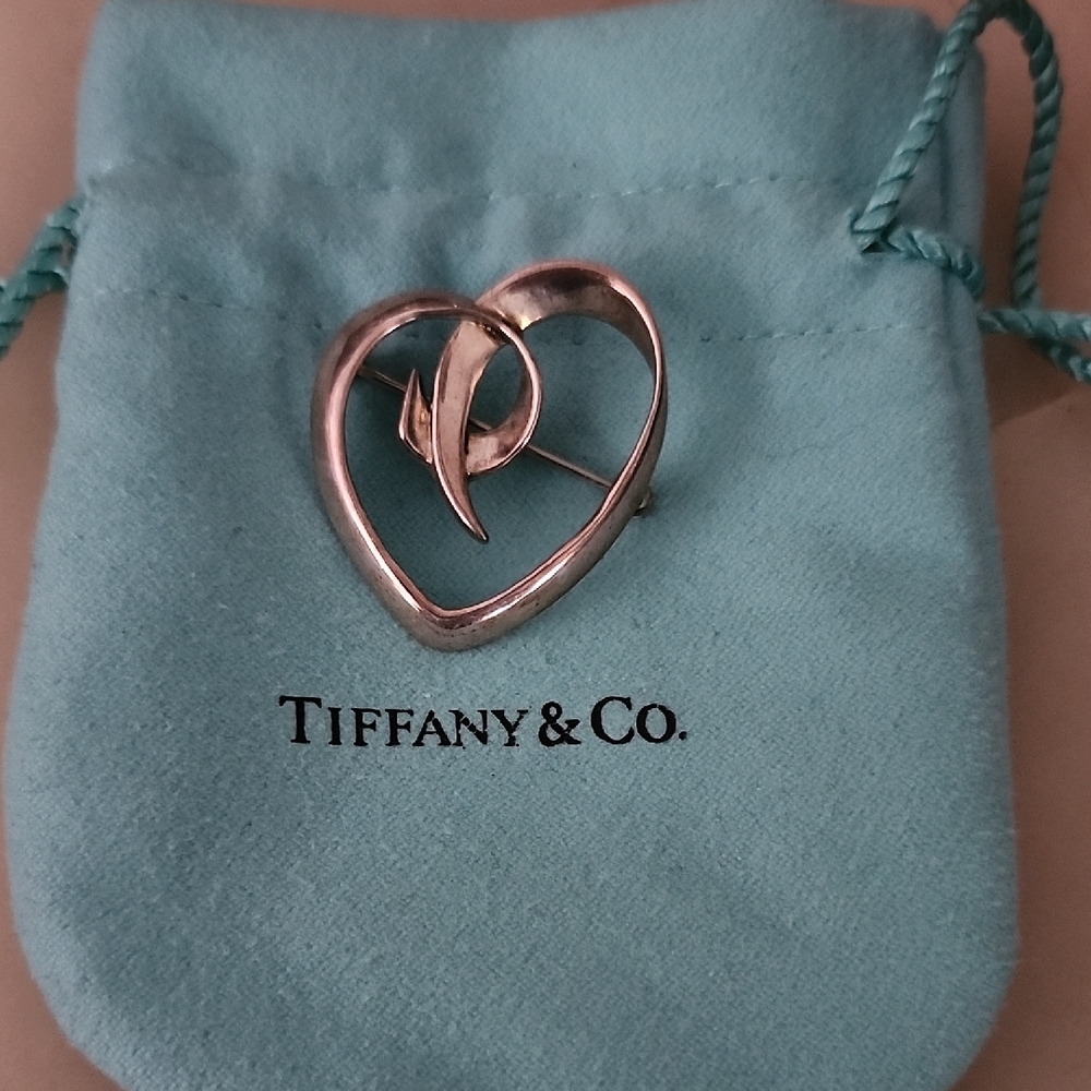 Tiffany & Co. 925 Sterling Silver Paloma Picasso Heart Brooch